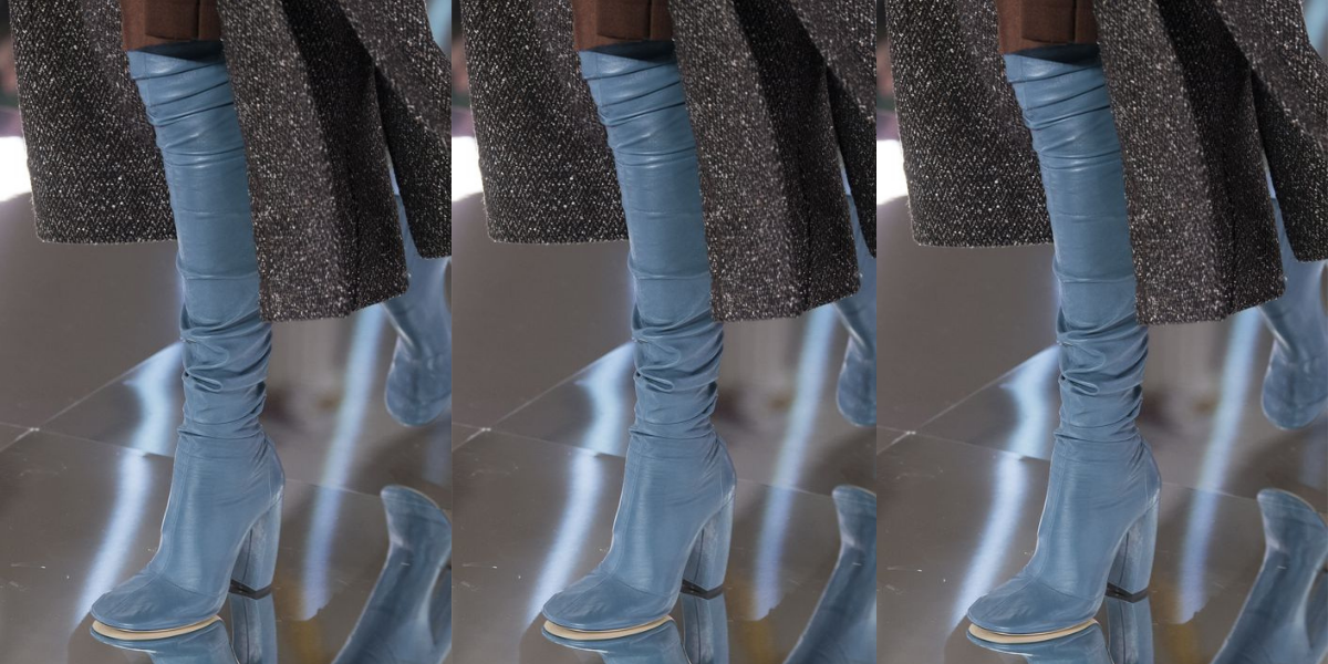 Marisa 115mm Over The Knee Stretch Boot Victoria Beckham Botas azules sobre la rodilla de mujer
