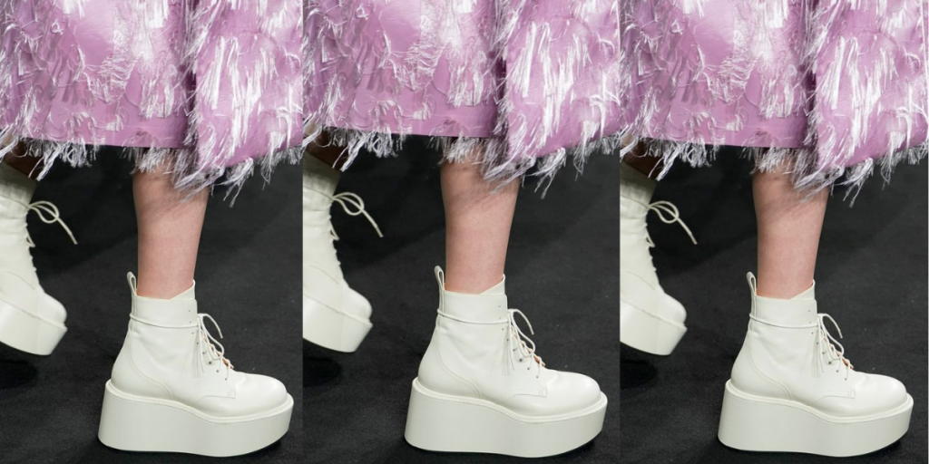Rochas white ankle boots