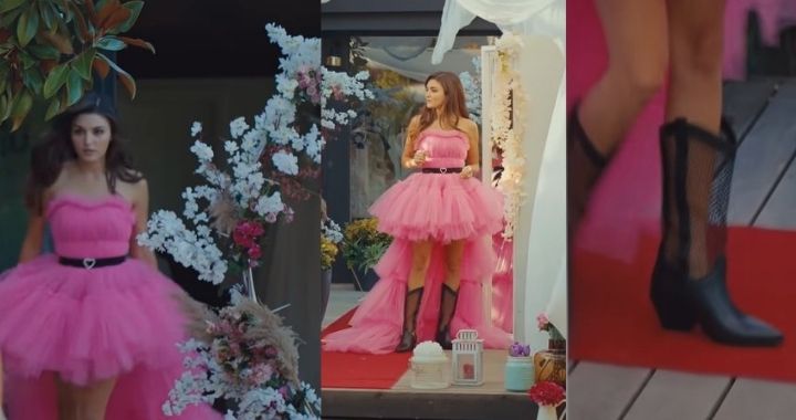 Vestido de novia rosado de Eda Yildiz. Sen Cal Kapimi. Love is in the Air. Eda Yildiz Outfit. Wedding Dress.
