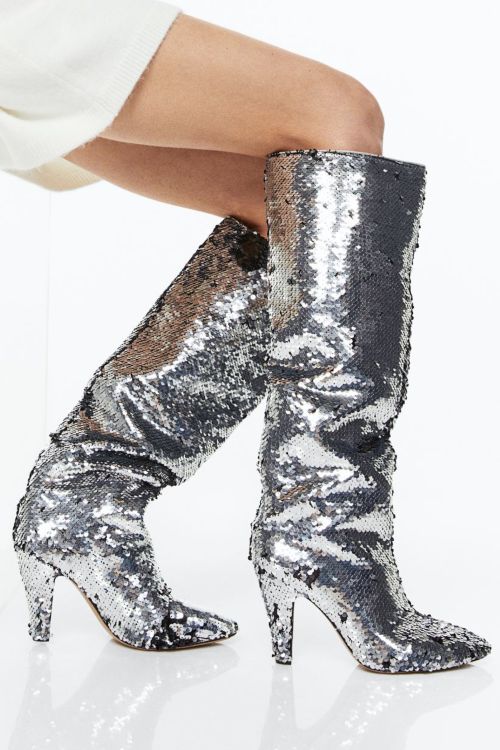 Sequined Knee-high Boots H&M